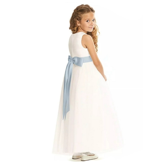 DESSY COLLECTION FLOWER GIRL DRESS FL4060 IN IVORY & MIST Size 4 - Picture 2 of 3